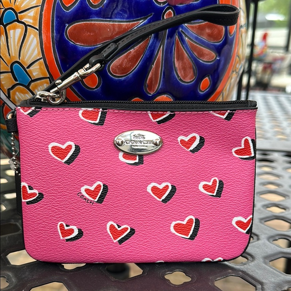 Coach Pink Heart Clutch